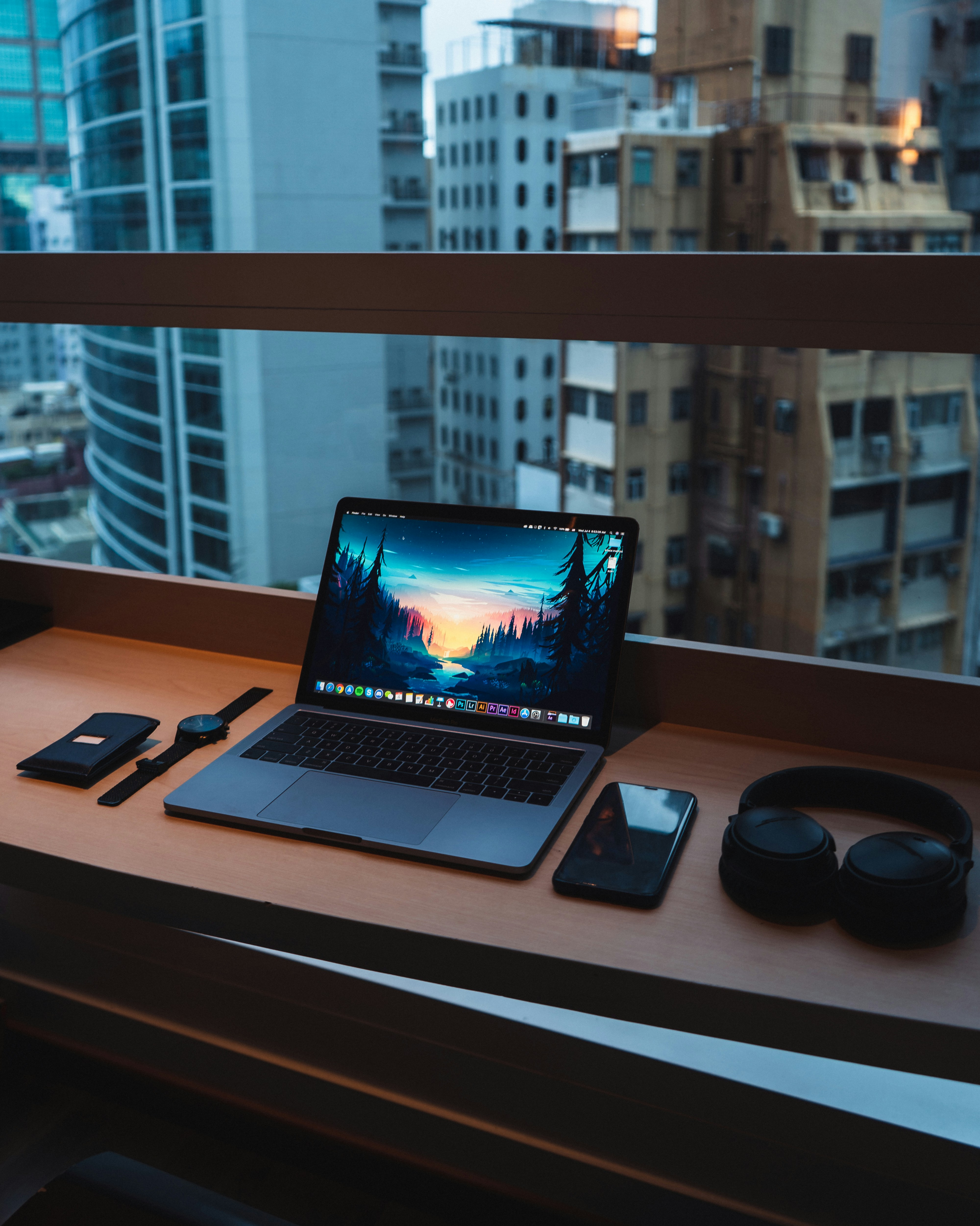 Laptop open on a desk ready for setup