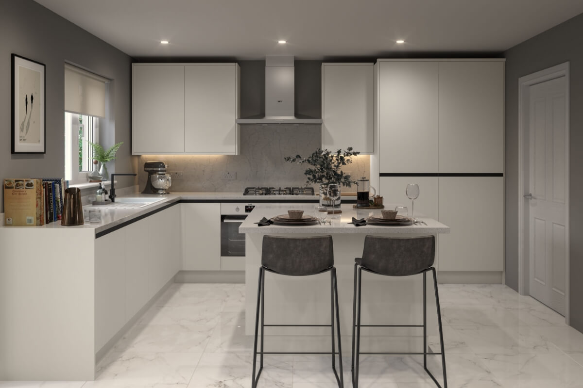 Fenton slab door kitchen bundle, Brooklands Kitchens