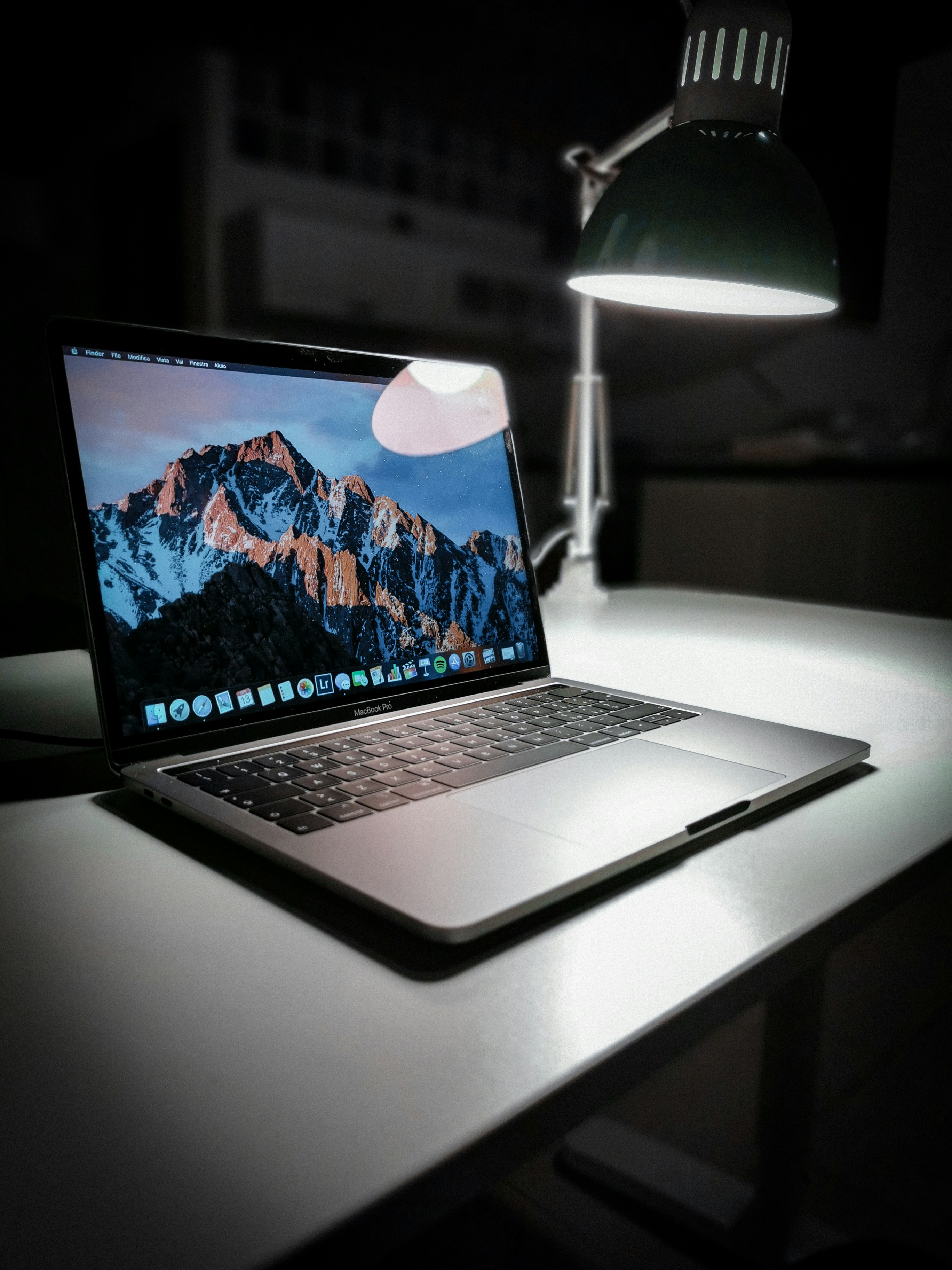 Laptop screen turned on showing a login or setup screen