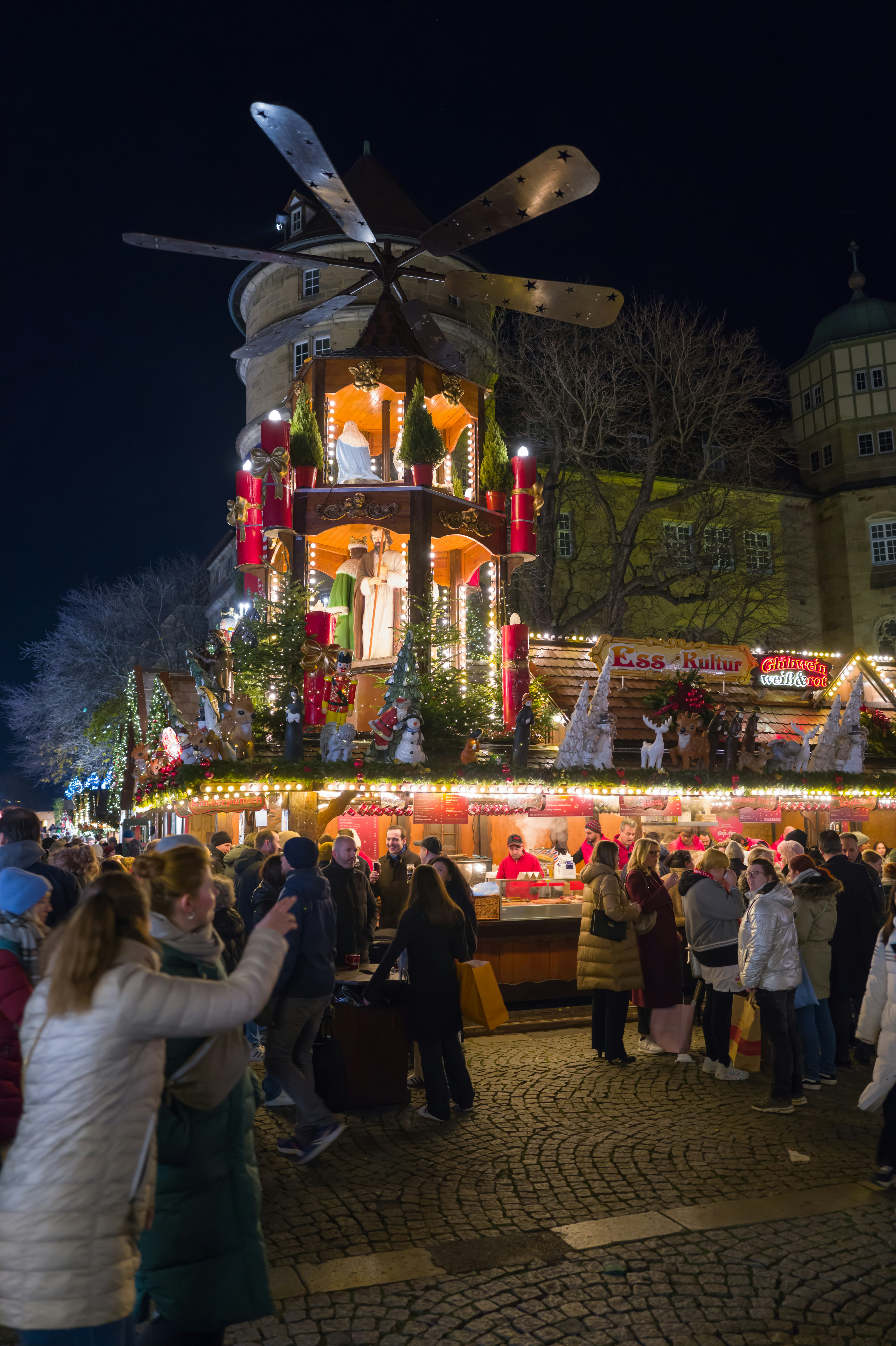 Christmas market stalls in front of the Altes Schloss in Stuttgart